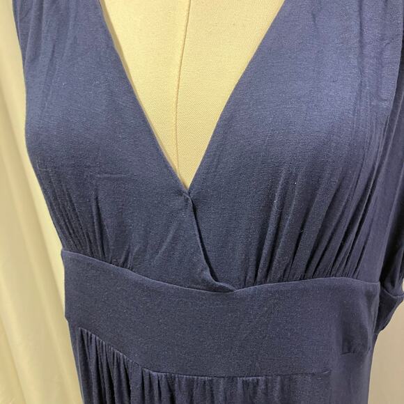 Caslon V-neck Maxi Dress Womens XXL Navy Blue Rayon Spring Classic Summer New - Picture 11 of 13